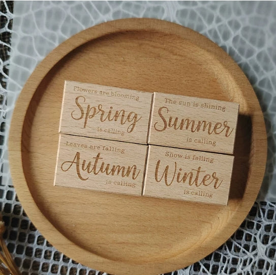 Four Seasons Nature Wooden Rubber Stamps