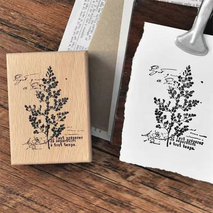 Vintage Botanical & Postmark Wooden Stamps