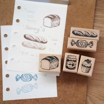 Vintage Bread & Sweet Treats Wooden Stamps