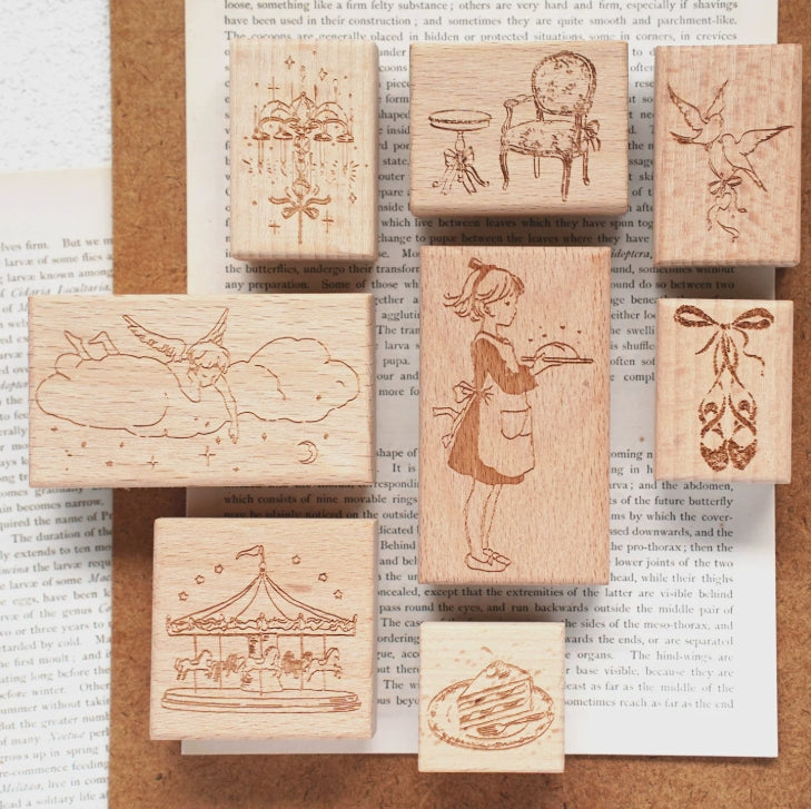 Vintage Fairy Tale | Angel Girl Carousel Ballet Stamps