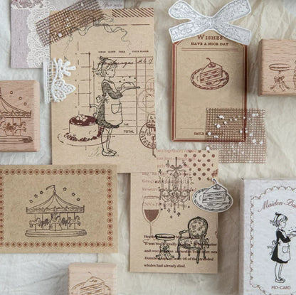 Vintage Fairy Tale | Angel Girl Carousel Ballet Stamps