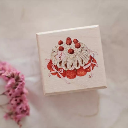 Birthday Cake Wooden Rubber Stamps