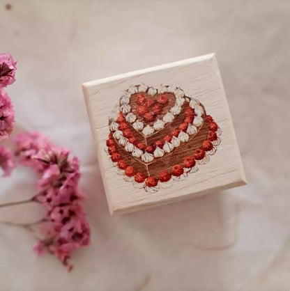 Birthday Cake Wooden Rubber Stamps