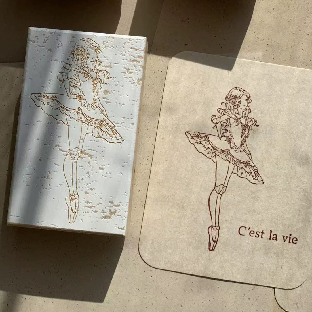 Ballerina's Dream Wooden Rubber Stamp Set