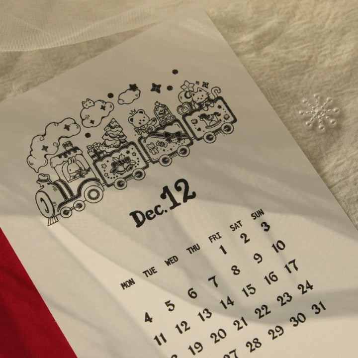 Christmas Train Wooden Rubber Stamp