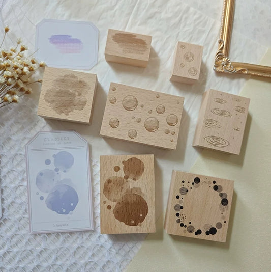 Watercolor Blot Background Wooden Rubber Stamps