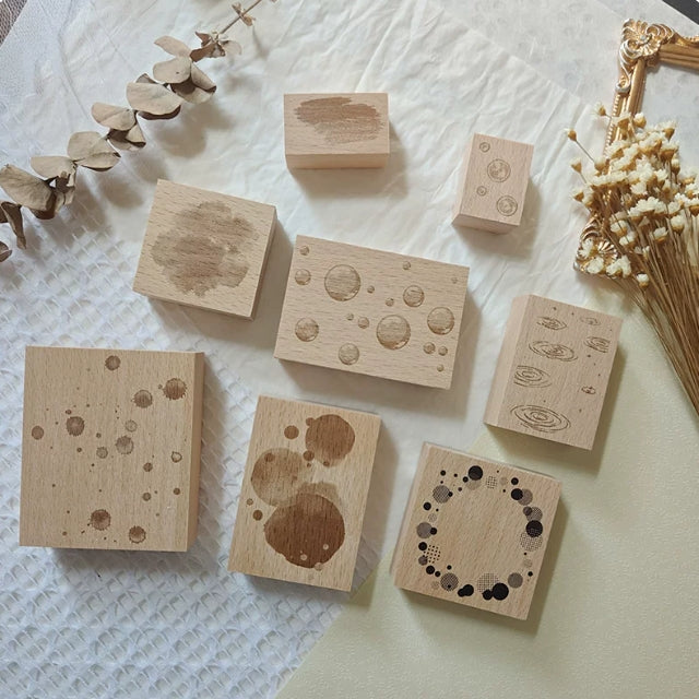 Watercolor Blot Background Wooden Rubber Stamps