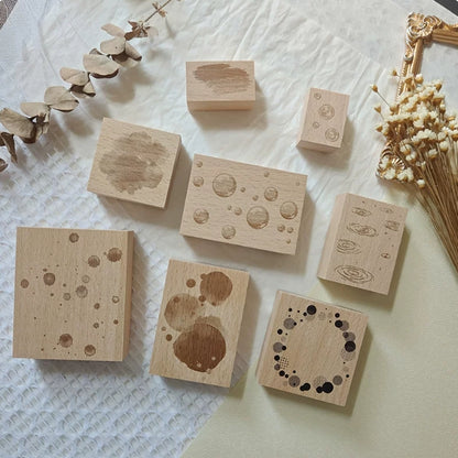 Watercolor Blot Background Wooden Rubber Stamps