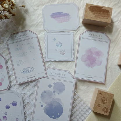 Watercolor Blot Background Wooden Rubber Stamps