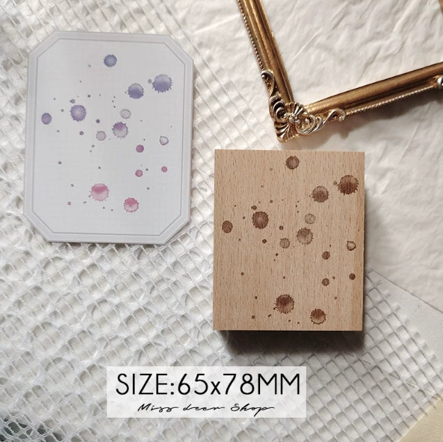 Watercolor Blot Background Wooden Rubber Stamps