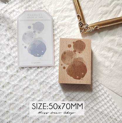 Watercolor Blot Background Wooden Rubber Stamps