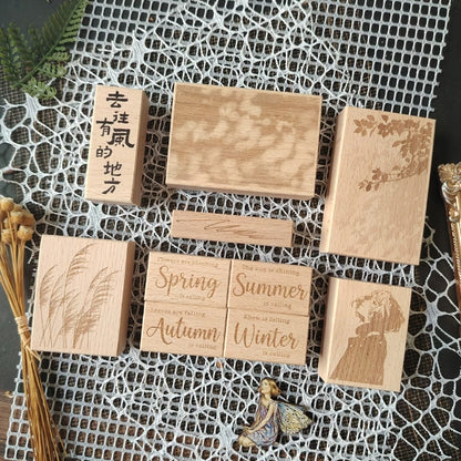 Four Seasons Nature Wooden Rubber Stamps