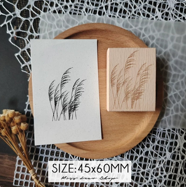 Four Seasons Nature Wooden Rubber Stamps