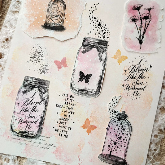 Dreamy Wish Bottle Wooden Rubber Stamps