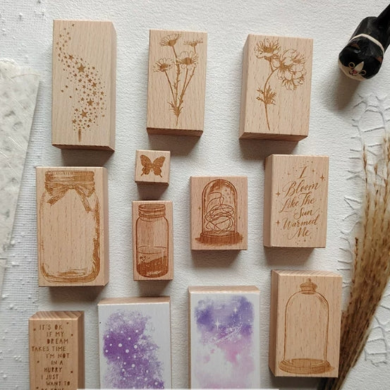Dreamy Wish Bottle Wooden Rubber Stamps