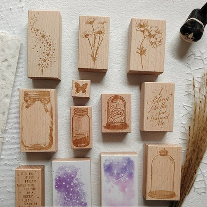 Dreamy Wish Bottle Wooden Rubber Stamps