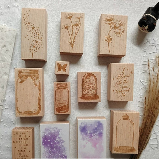 Dreamy Wish Bottle Wooden Rubber Stamps