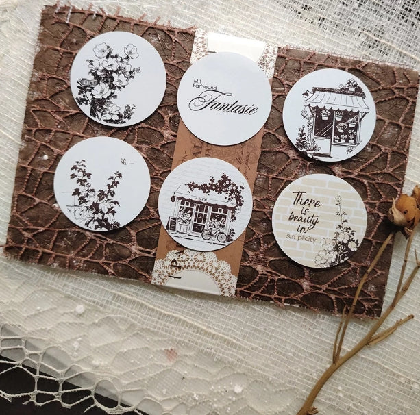 Blossom & Cottage Wooden Rubber Stamps