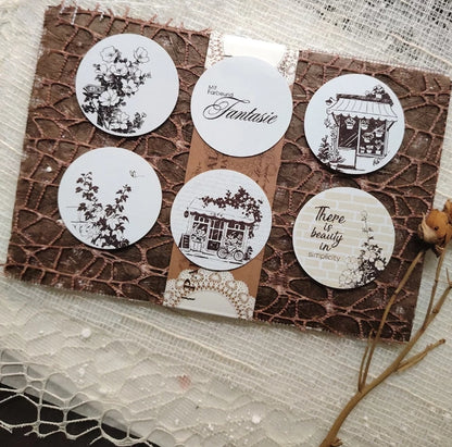 Blossom & Cottage Wooden Rubber Stamps