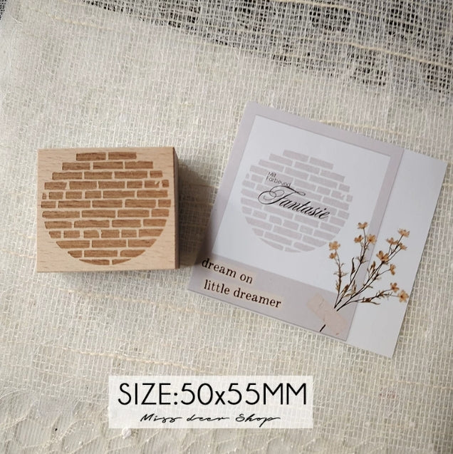 Blossom & Cottage Wooden Rubber Stamps