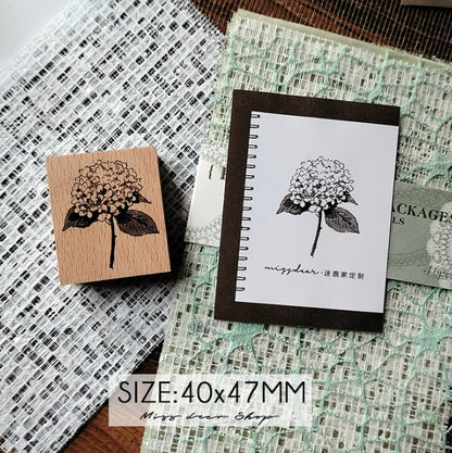 Botanical Floral Wooden Rubber Stamps