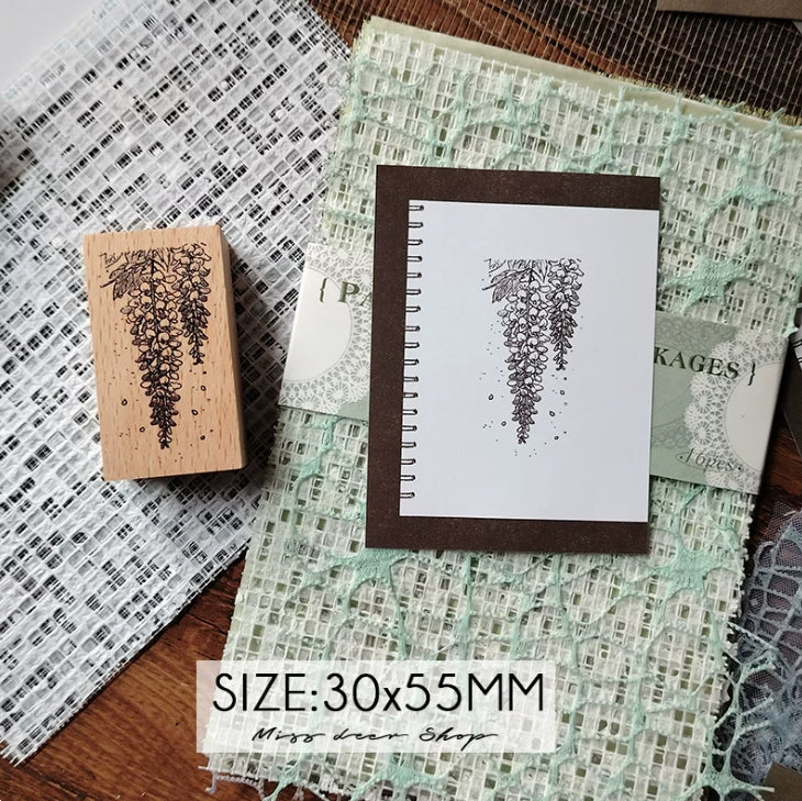 Botanical Floral Wooden Rubber Stamps
