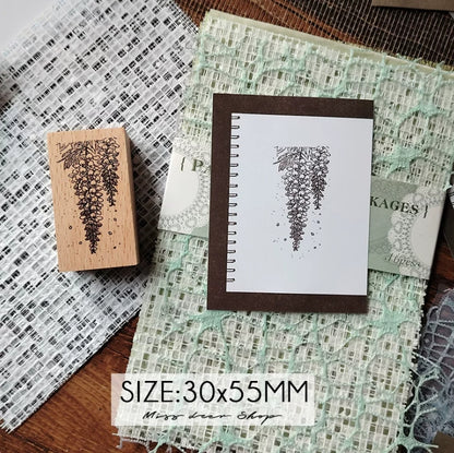 Botanical Floral Wooden Rubber Stamps