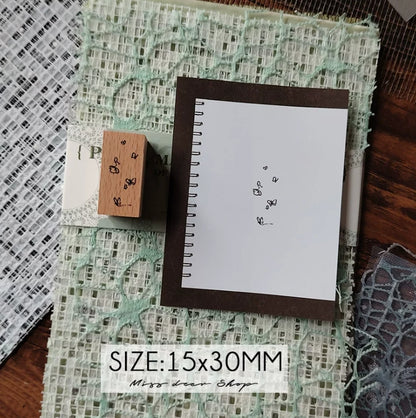 Botanical Floral Wooden Rubber Stamps