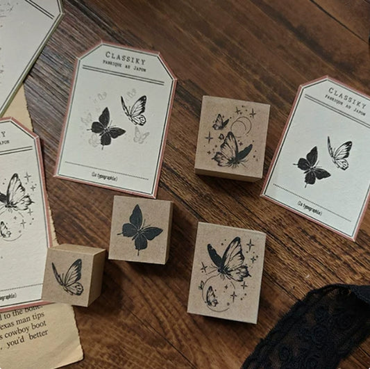 Fairy & Butterfly Wooden Rubber Stamps