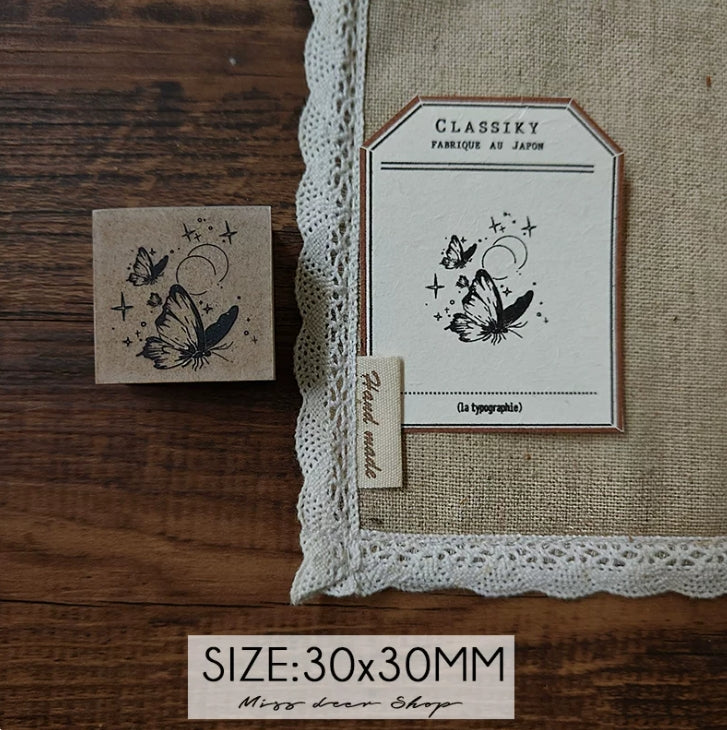 Fairy & Butterfly Wooden Rubber Stamps