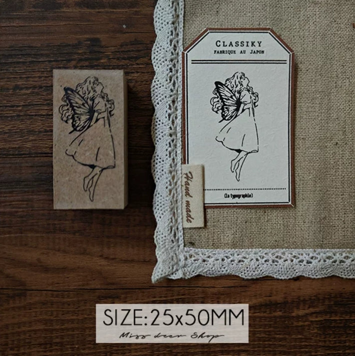 Fairy & Butterfly Wooden Rubber Stamps