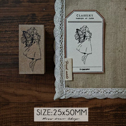 Fairy & Butterfly Wooden Rubber Stamps