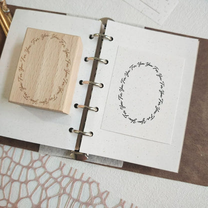 Roses Background and Frame Wooden Rubber Stamp
