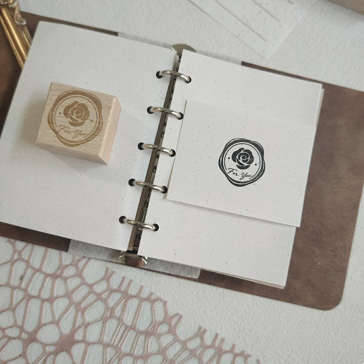 Roses Background and Frame Wooden Rubber Stamp