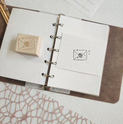 Roses Background and Frame Wooden Rubber Stamp