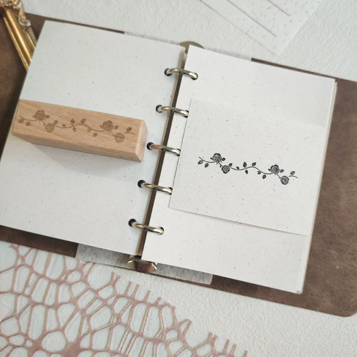 Roses Background and Frame Wooden Rubber Stamp