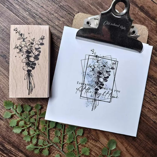 Eucalyptus Plant Quote Text Splatter Frame Stamps