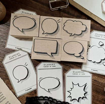 Comic Speech Bubble Wooden Rubber Stamps