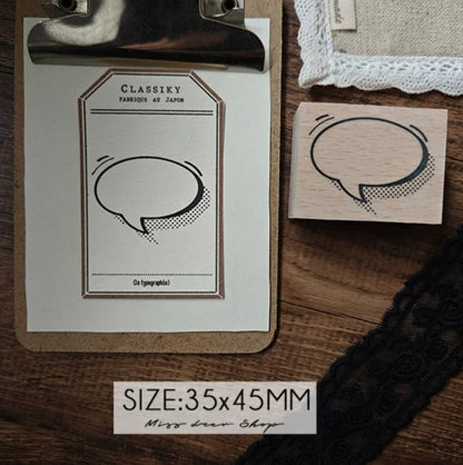 Comic Speech Bubble Wooden Rubber Stamps
