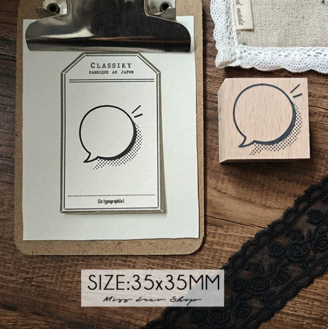 Comic Speech Bubble Wooden Rubber Stamps