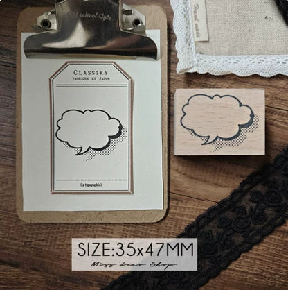Comic Speech Bubble Wooden Rubber Stamps