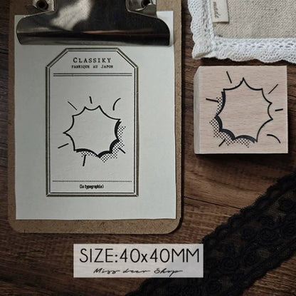 Comic Speech Bubble Wooden Rubber Stamps
