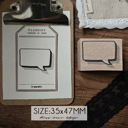 Comic Speech Bubble Wooden Rubber Stamps
