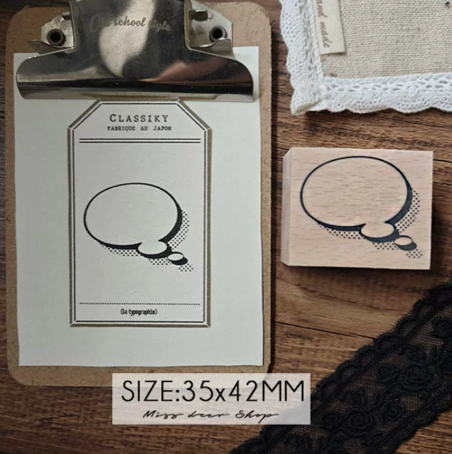 Comic Speech Bubble Wooden Rubber Stamps