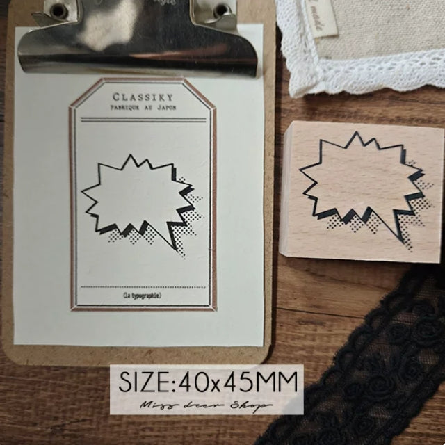 Comic Speech Bubble Wooden Rubber Stamps