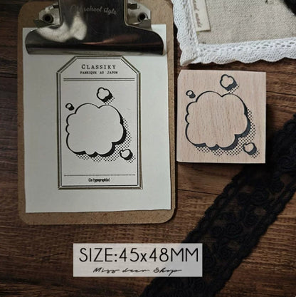 Comic Speech Bubble Wooden Rubber Stamps