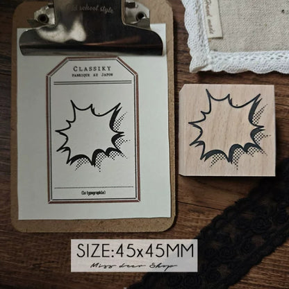 Comic Speech Bubble Wooden Rubber Stamps